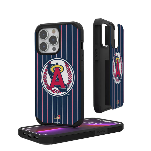 LA Angels 1986-1992 - Cooperstown Collection Pinstripe iPhone Rugged Phone Case