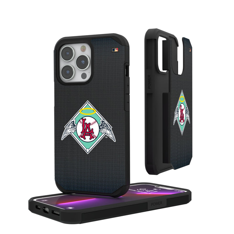 LA Angels 1961-1965 - Cooperstown Collection Linen iPhone Rugged Phone Case