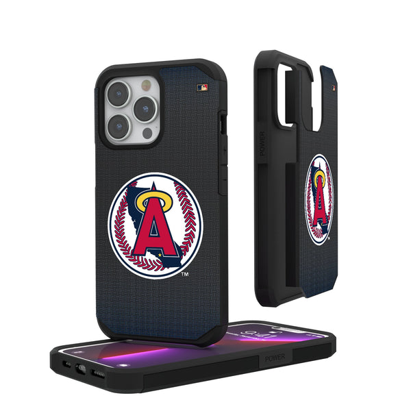 LA Angels 1986-1992 - Cooperstown Collection Linen iPhone Rugged Phone Case