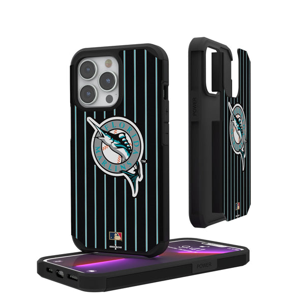 Miami Marlins 1993-2011 - Cooperstown Collection Pinstripe iPhone Rugged Phone Case