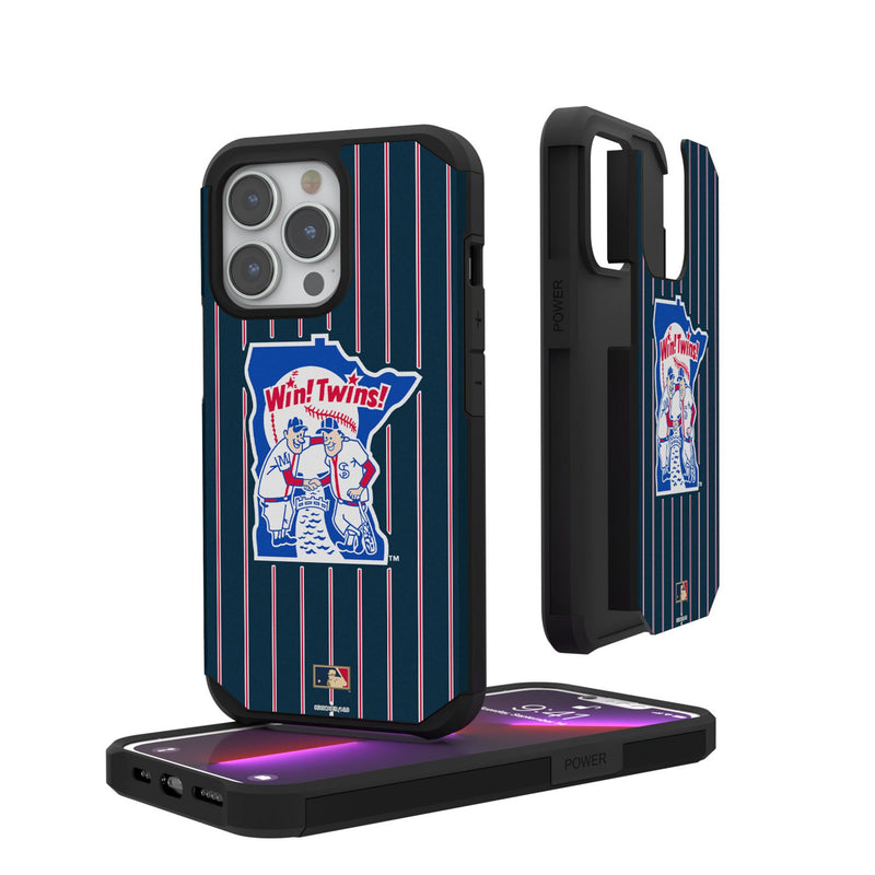 Minnesota Twins 1976-1986 - Cooperstown Collection Pinstripe iPhone Rugged Phone Case