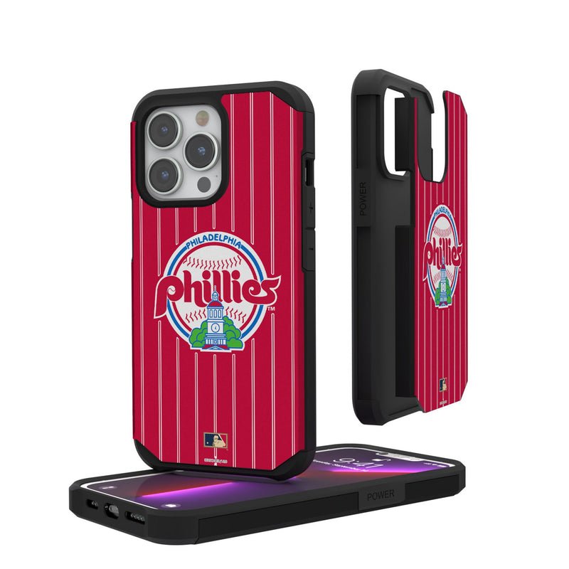 Philadelphia Phillies 1984-1991 - Cooperstown Collection Pinstripe iPhone Rugged Phone Case