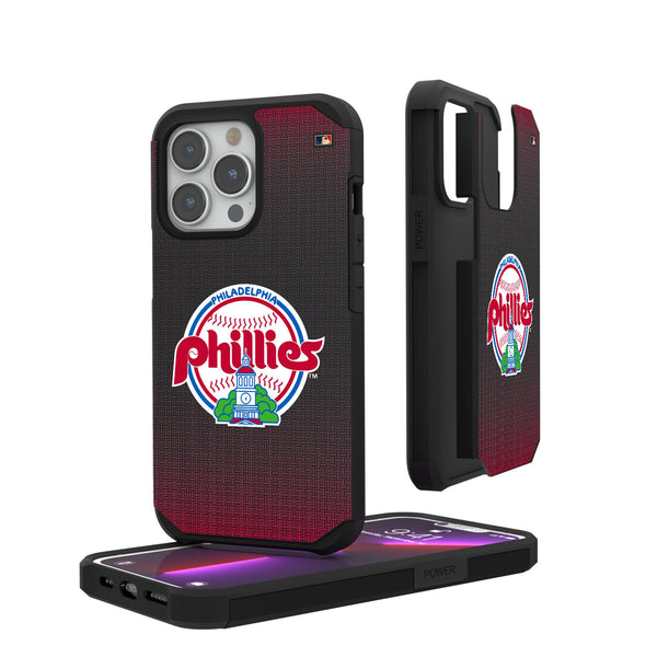 Philadelphia Phillies 1984-1991 - Cooperstown Collection Linen iPhone Rugged Phone Case