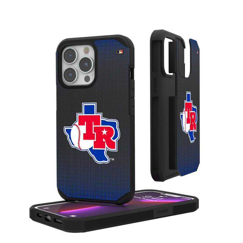 Texas Rangers 1981-1983 - Cooperstown Collection Linen iPhone Rugged Phone Case