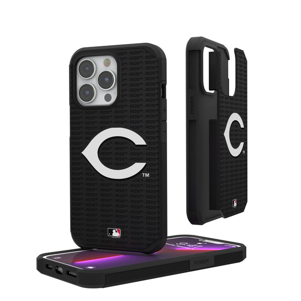 Cincinnati Reds Text Backdrop iPhone Rugged Phone Case