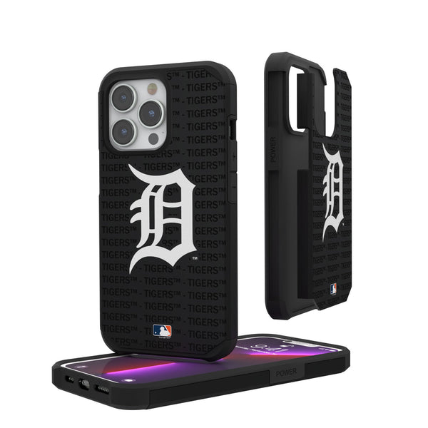 Detroit Tigers Text Backdrop iPhone Rugged Phone Case