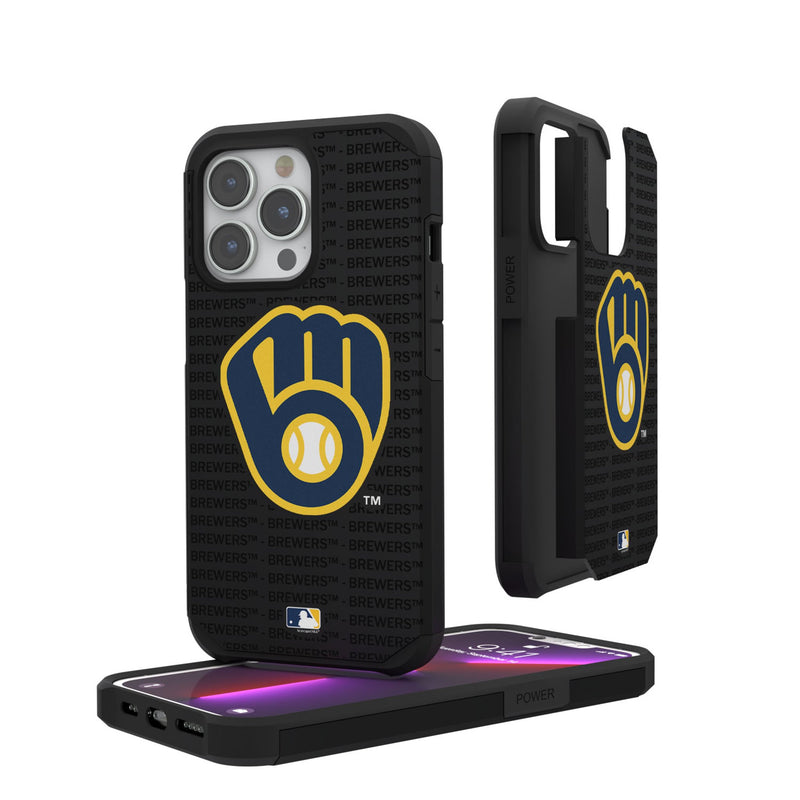 Milwaukee Brewers Text Backdrop iPhone Rugged Phone Case