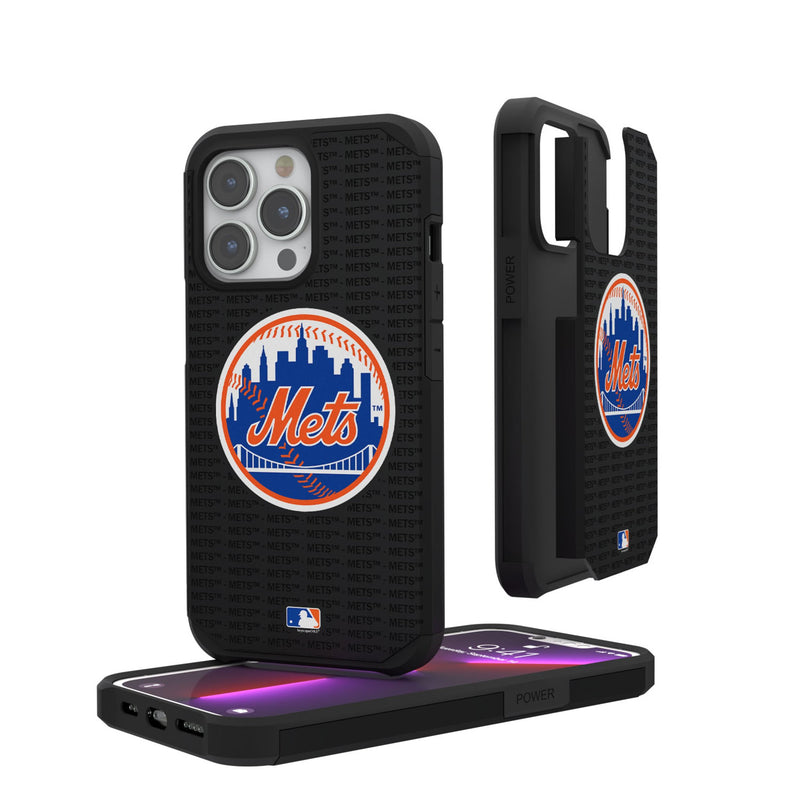 New York Mets Text Backdrop iPhone Rugged Phone Case