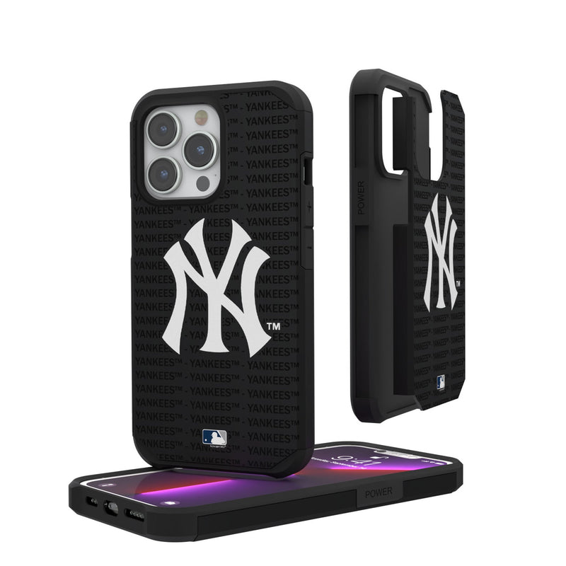 New York Yankees Text Backdrop iPhone Rugged Phone Case