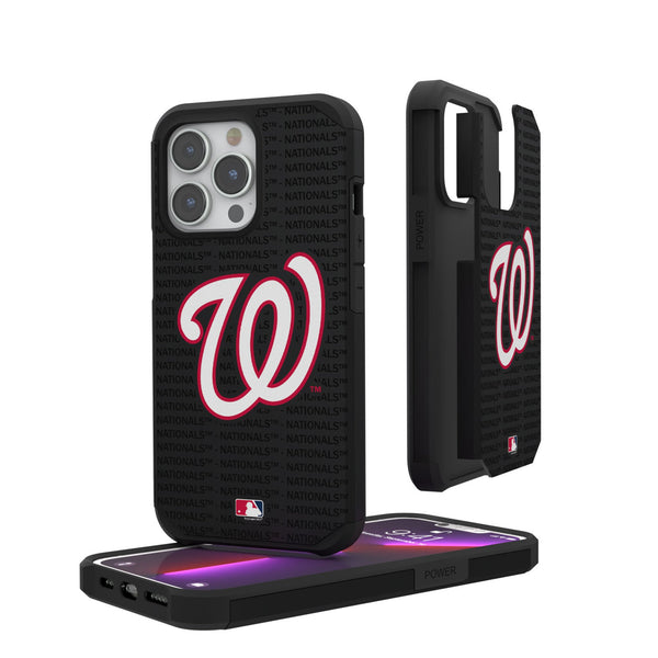 Washington Nationals Text Backdrop iPhone Rugged Phone Case