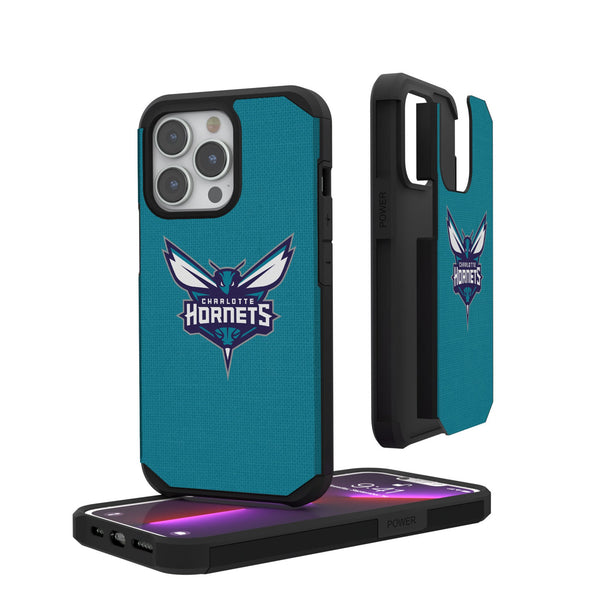 Charlotte Hornets Solid iPhone Rugged Phone Case