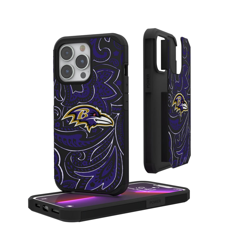 Baltimore Ravens Paisley iPhone Rugged Phone Case