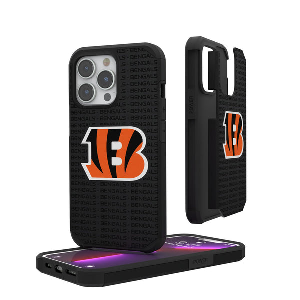 Cincinnati Bengals Text Backdrop iPhone Rugged Phone Case