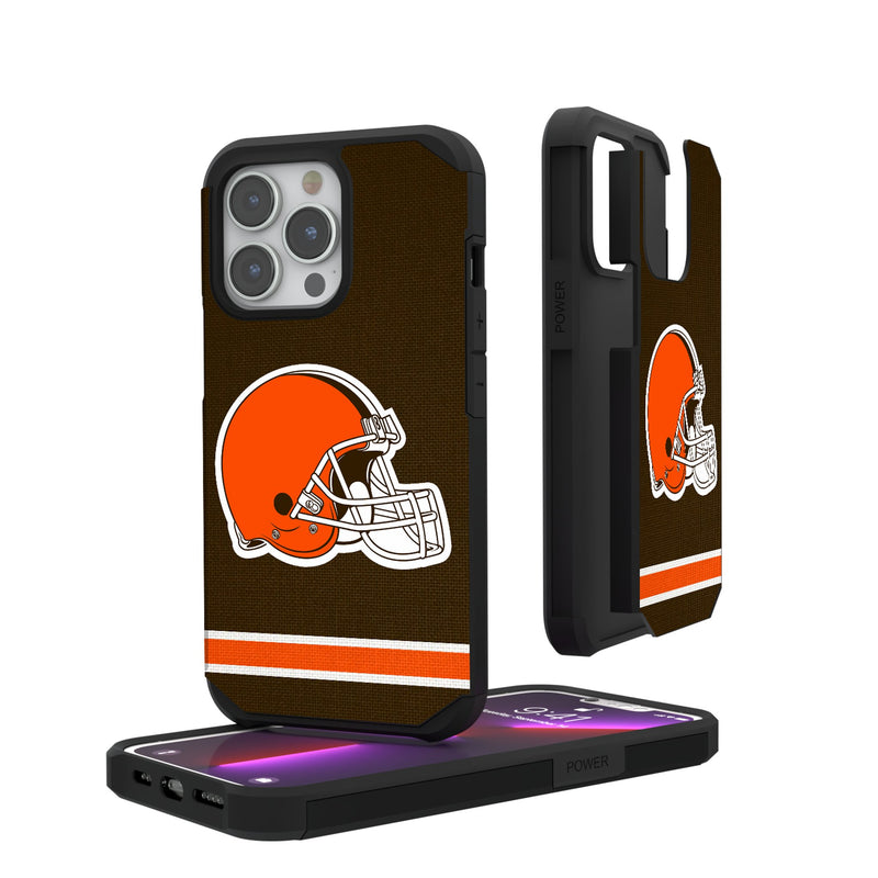 Cleveland Browns Stripe iPhone Rugged Phone Case