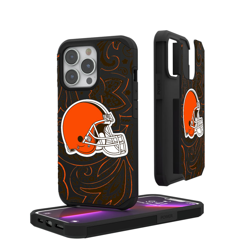 Cleveland Browns Paisley iPhone Rugged Phone Case