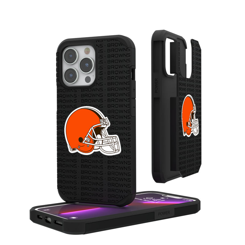 Cleveland Browns Text Backdrop iPhone Rugged Phone Case