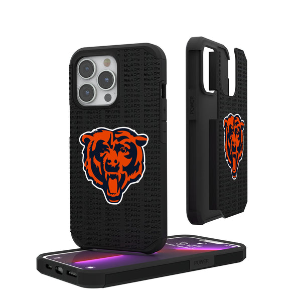 Chicago Bears Text Backdrop iPhone Rugged Phone Case