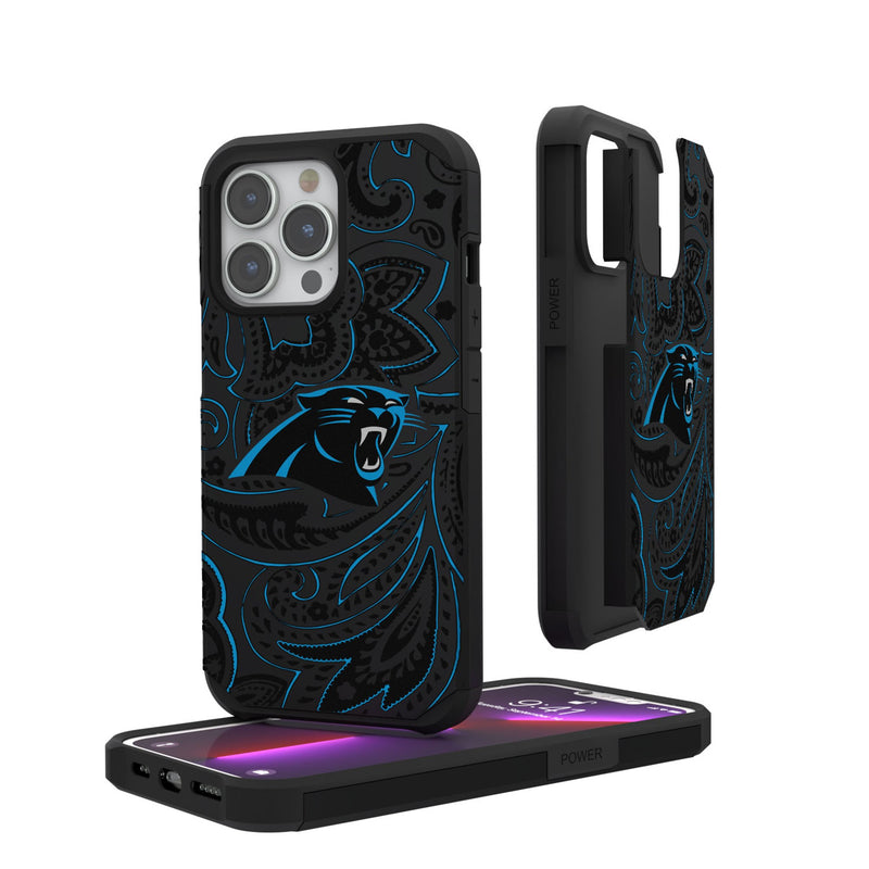 Carolina Panthers Paisley iPhone Rugged Phone Case