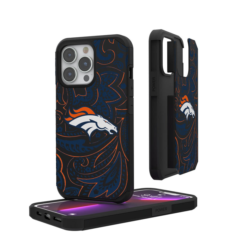 Denver Broncos Paisley iPhone Rugged Phone Case