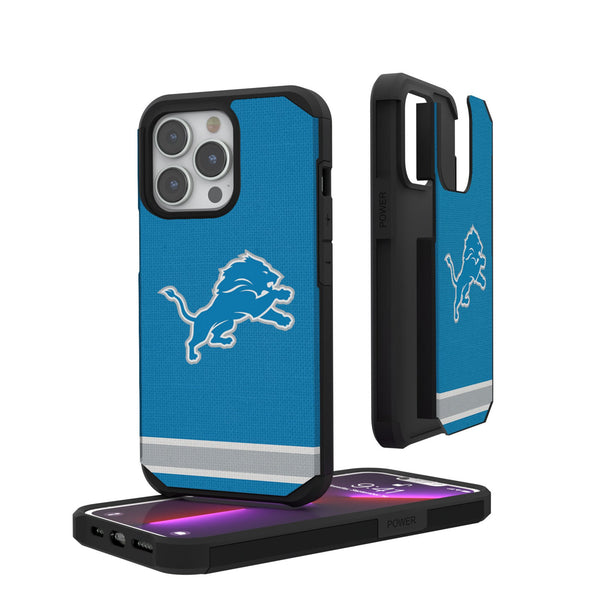 Detroit Lions Stripe iPhone Rugged Phone Case