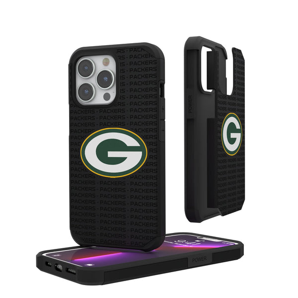 Green Bay Packers Text Backdrop iPhone Rugged Phone Case