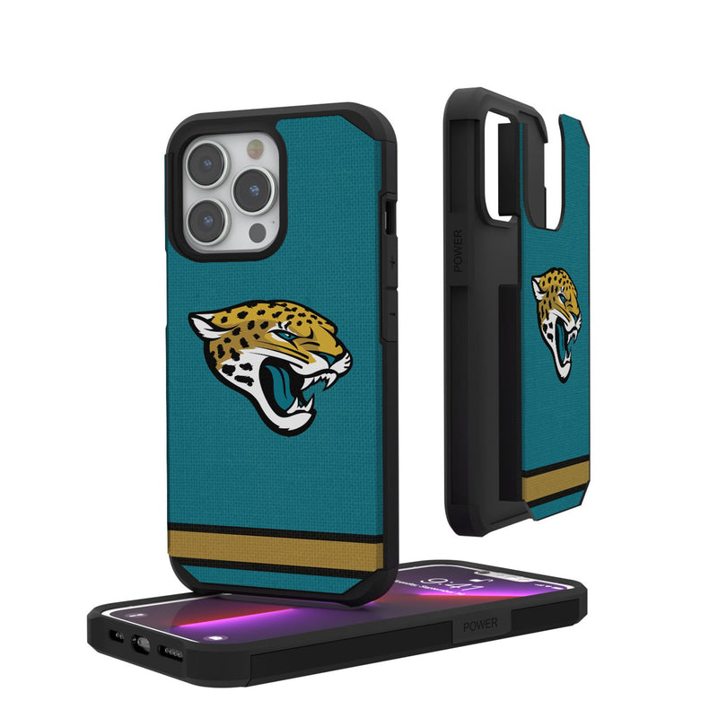 Jacksonville Jaguars Stripe iPhone Rugged Phone Case