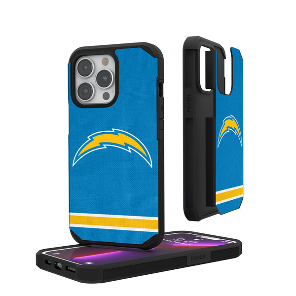 Los Angeles Chargers Stripe iPhone Rugged Phone Case