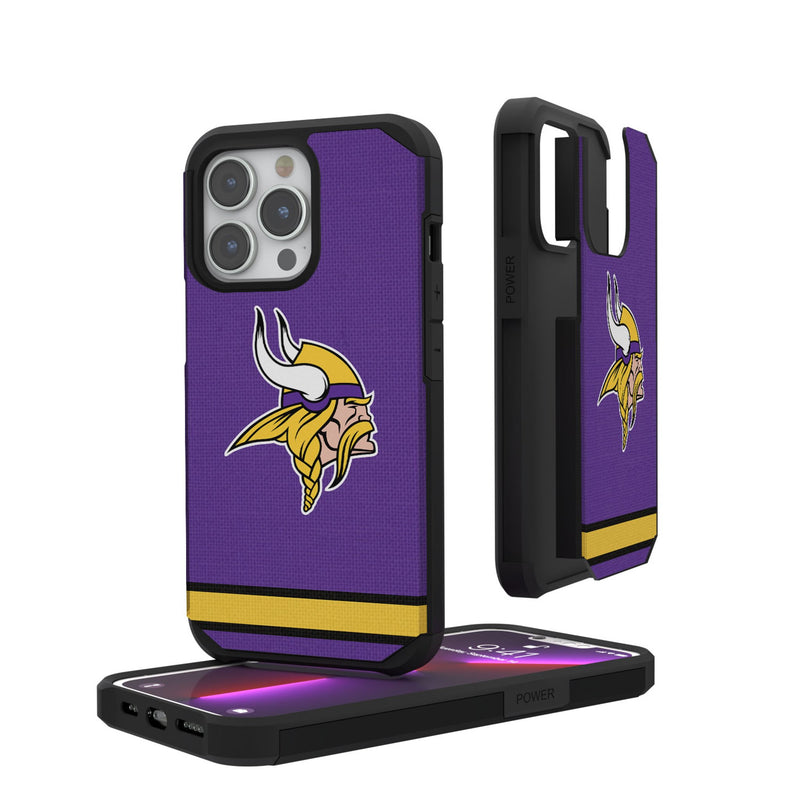 Minnesota Vikings Stripe iPhone Rugged Phone Case