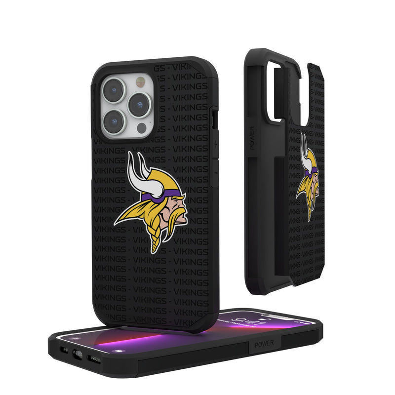 Minnesota Vikings Text Backdrop iPhone Rugged Phone Case