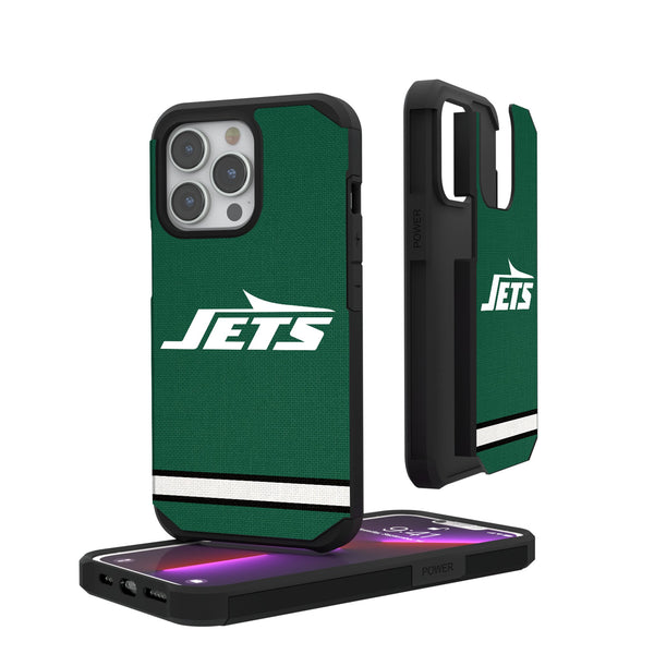 New York Jets Stripe iPhone Rugged Phone Case