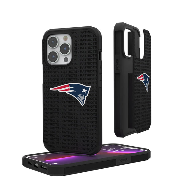 New England Patriots Text Backdrop iPhone Rugged Phone Case