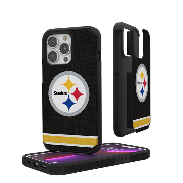 Pittsburgh Steelers Stripe iPhone Rugged Phone Case