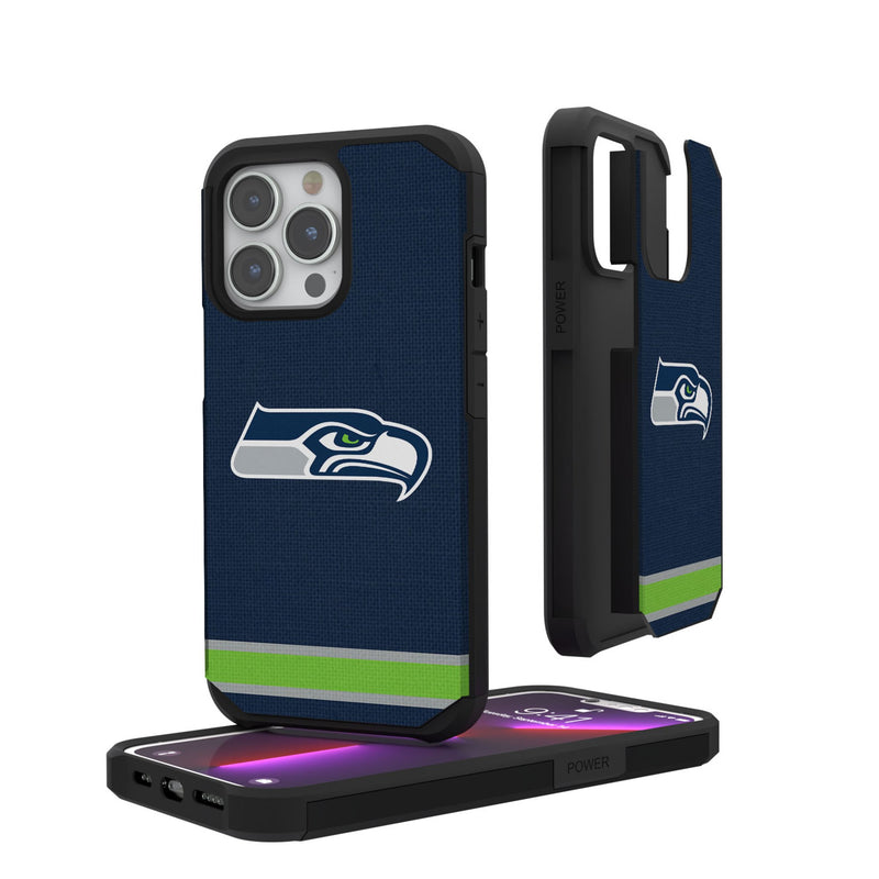 Seattle Seahawks Stripe iPhone Rugged Phone Case