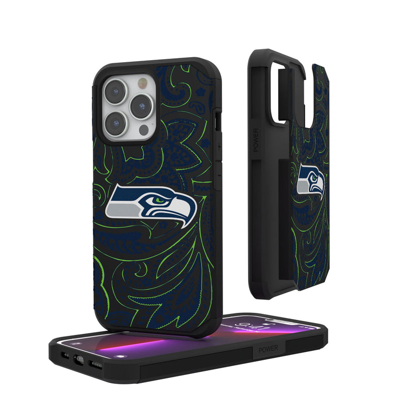 Seattle Seahawks Paisley iPhone Rugged Phone Case