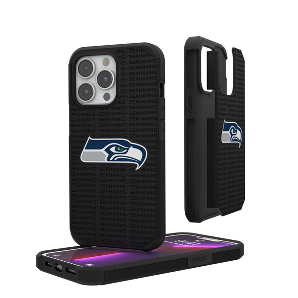 Seattle Seahawks Text Backdrop iPhone Rugged Phone Case