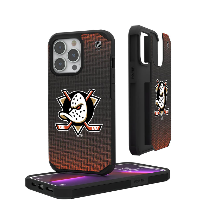 Anaheim Ducks Linen iPhone Rugged Phone Case