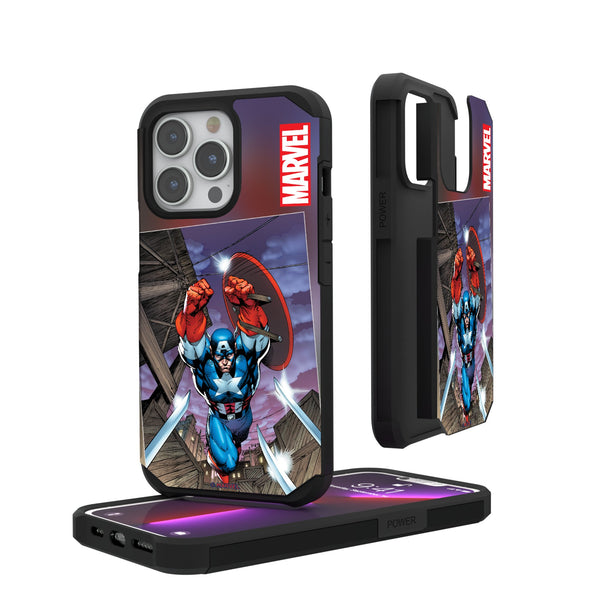 Marvel Avengers Captain America Cover Art iPhone Rugged Phone Case