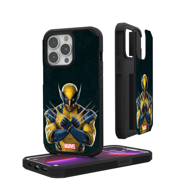 Marvel Deadpool Wolverine Badge iPhone Rugged Phone Case