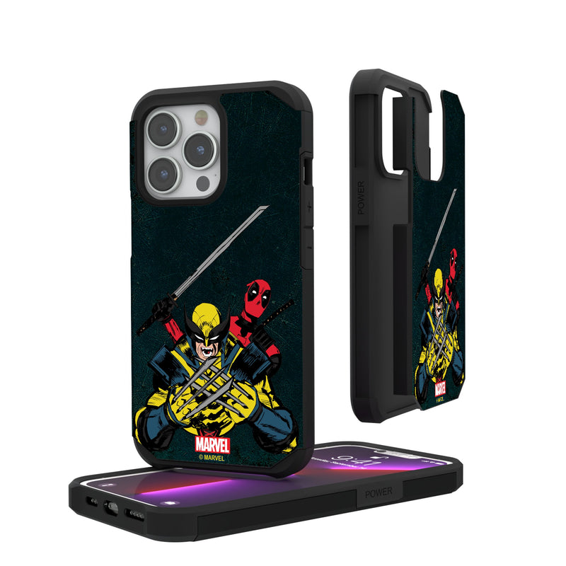 Marvel Deadpool Wolverine Badge iPhone Rugged Phone Case