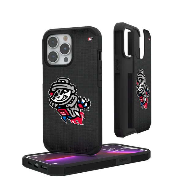 Rocket City Trash Pandas Linen iPhone Rugged Phone Case