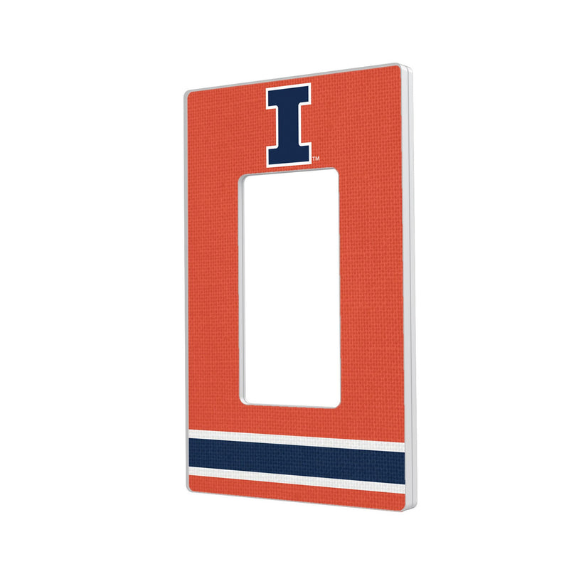 University of Illinois Fighting Illini Stripe Hidden-Screw Light Switch Plate