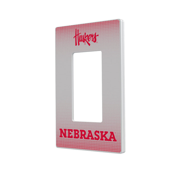 Nebraska Huskers Linen Hidden-Screw Light Switch Plate