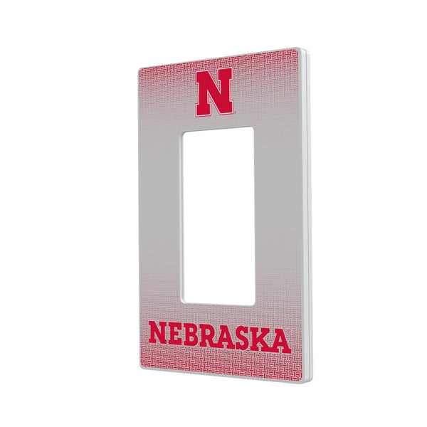 Nebraska Huskers N Linen Hidden-Screw Light Switch Plate