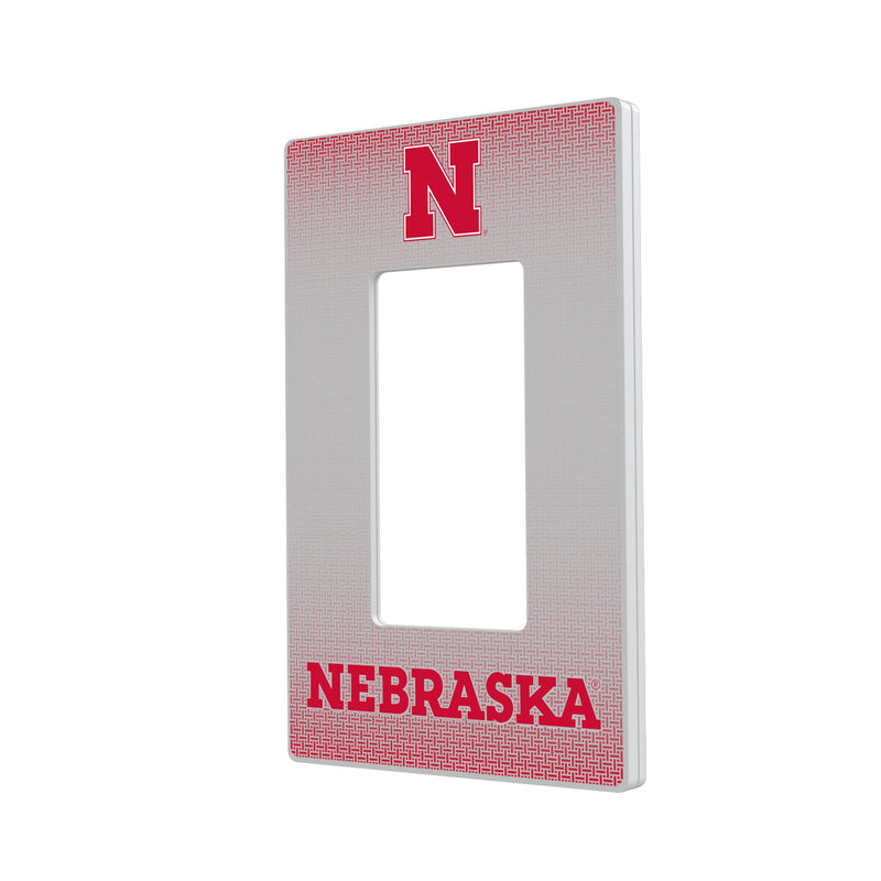 Nebraska Huskers N Linen Hidden-Screw Light Switch Plate