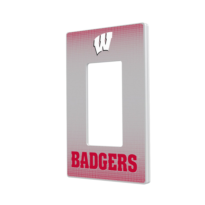 Wisconsin Badgers Linen Hidden-Screw Light Switch Plate