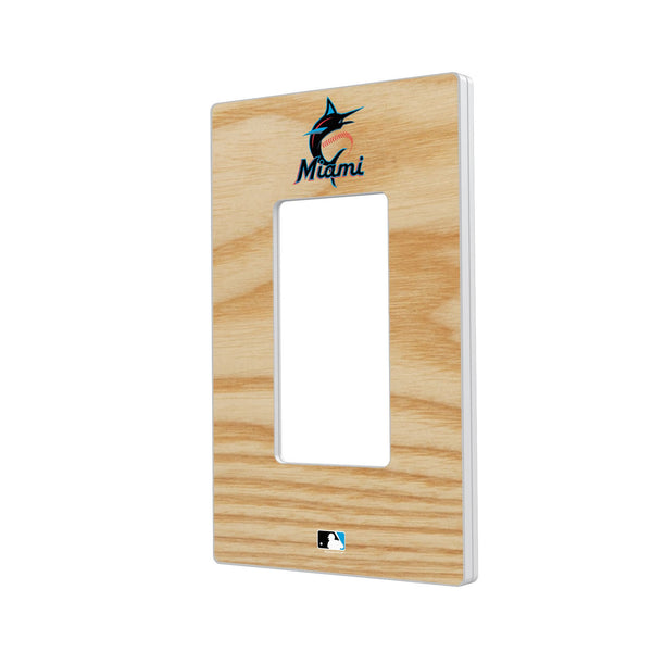 Miami Marlins Baseball Bat Hidden-Screw Light Switch Plate