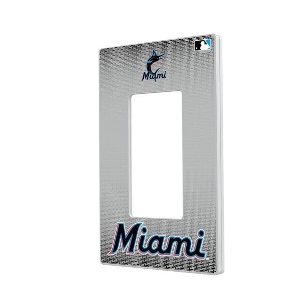 Miami Marlins Linen Hidden-Screw Light Switch Plate