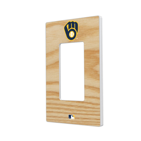 Milwaukee Brewers Baseball Bat Hidden-Screw Light Switch Plate