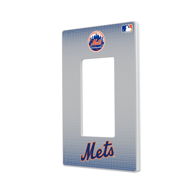 New York Mets Linen Hidden-Screw Light Switch Plate