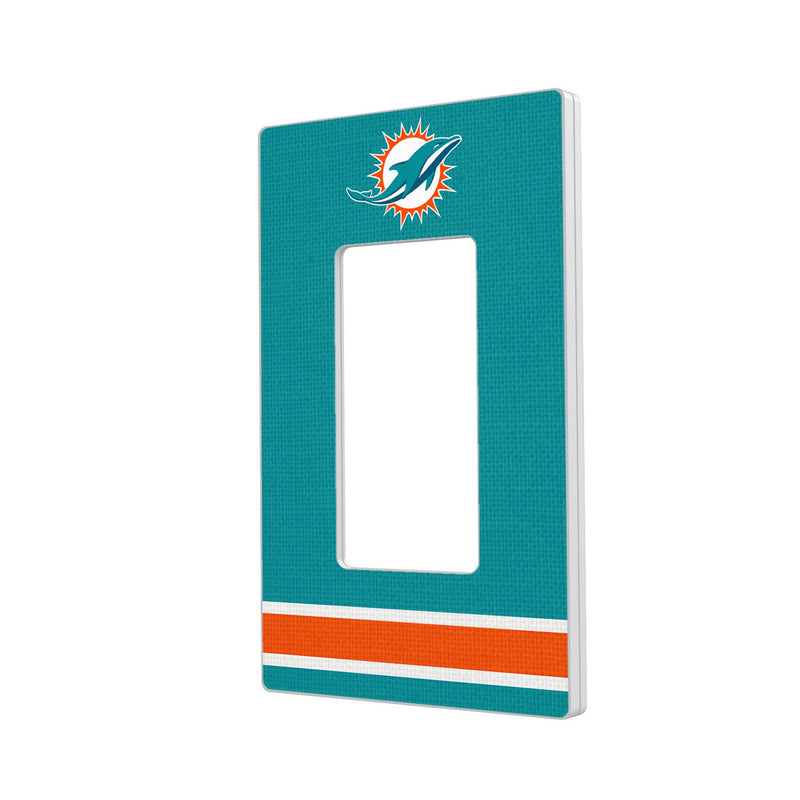 Miami Dolphins Stripe Hidden-Screw Light Switch Plate